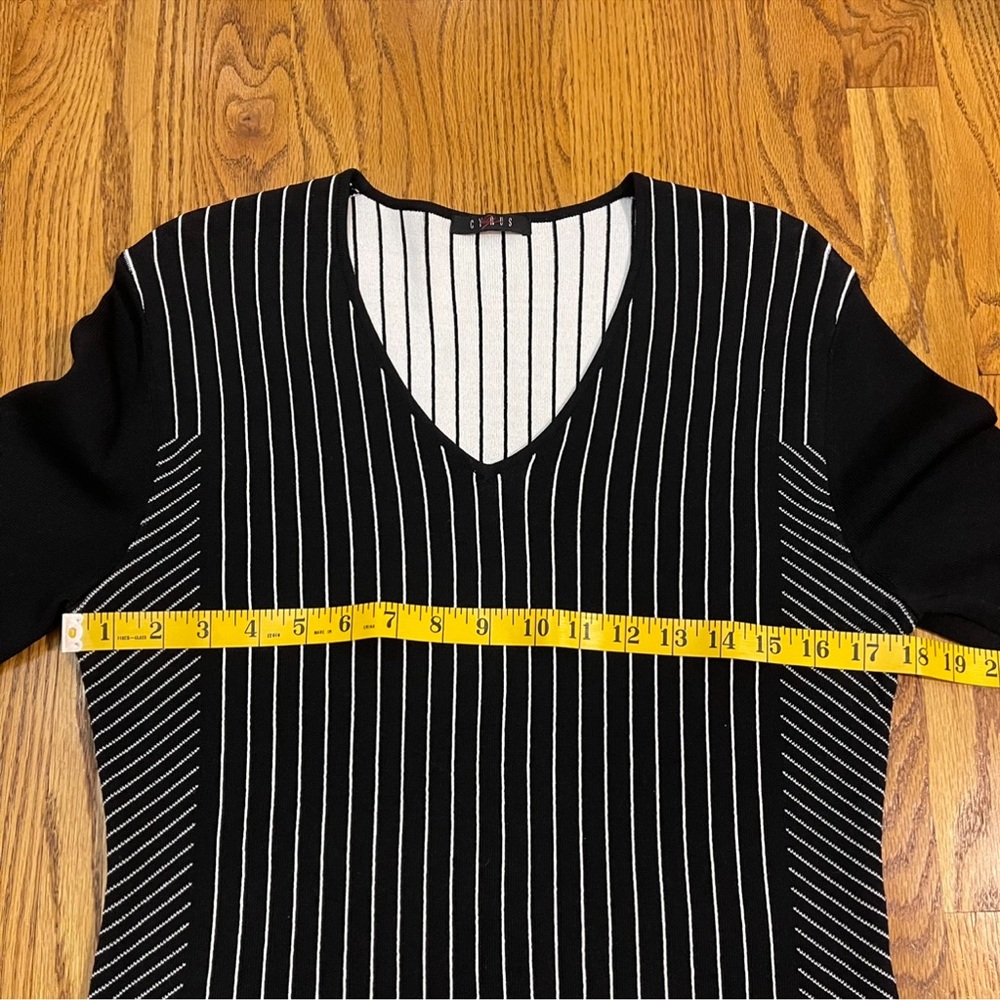 Cyrus Black and White Vertical Stripe Sweater - Picture 6 of 11